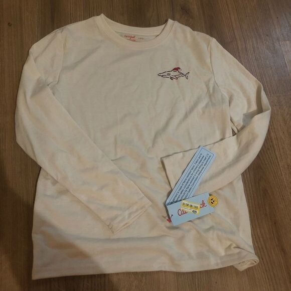📳 Cat & Jack | Shark w Santa Hat Long Sleeve - Picture 1 of 4